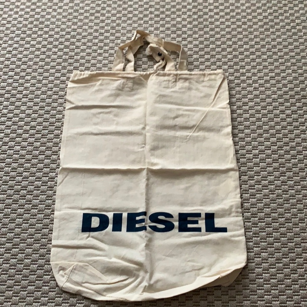 Diesel linen tote with drawstring